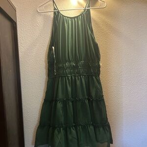 Trixxi Green Halter Sundress Cocktail